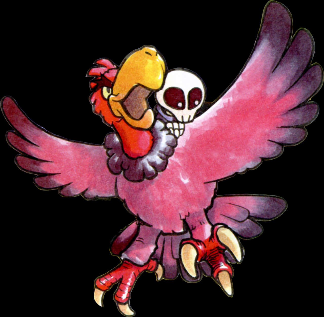 Skeleton Eagle Hug Artwork PNG image