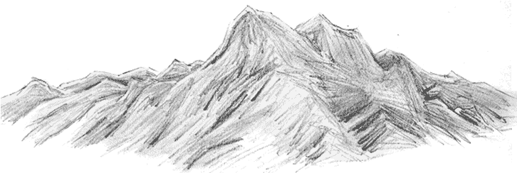 Sketch_of_ Mountain_ Range PNG image