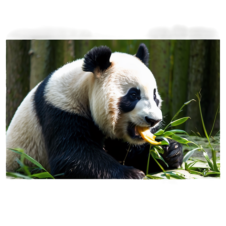 Sketch Of Panda Eating Png Njf PNG image