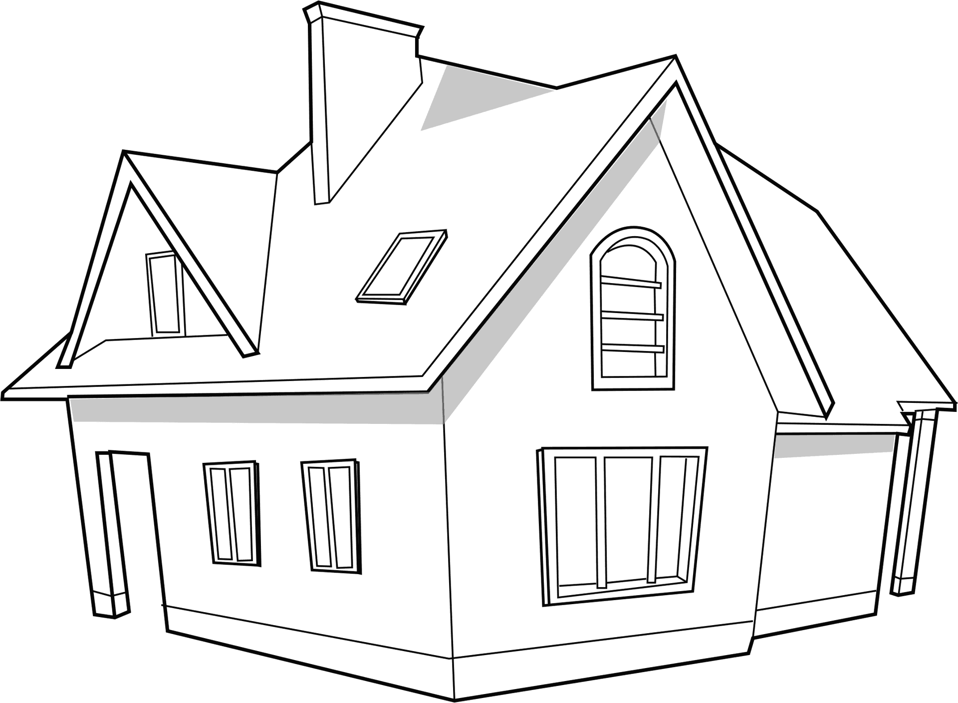 Sketchof Classic House Design PNG image