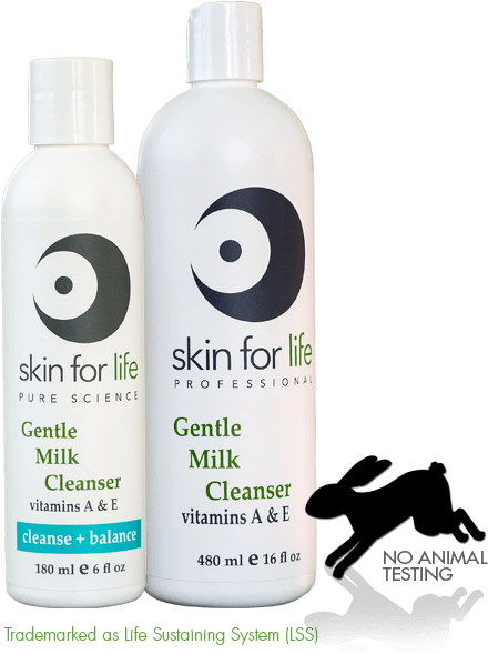 Skin For Life Gentle Milk Cleanser Bottles PNG image