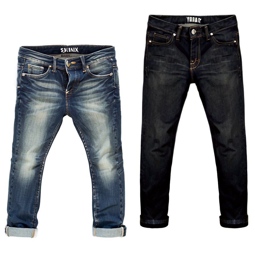 Skinny Folded Jeans Png 06272024 PNG image