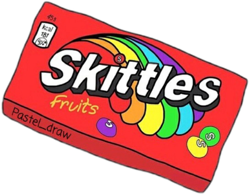 Skittles Fruits Candy Pack Illustration PNG image