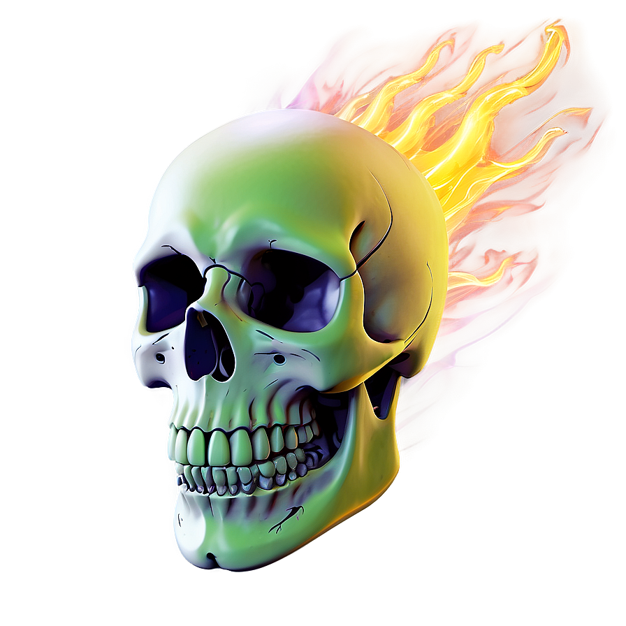 Skull Ablaze Art Png Odx78 PNG image