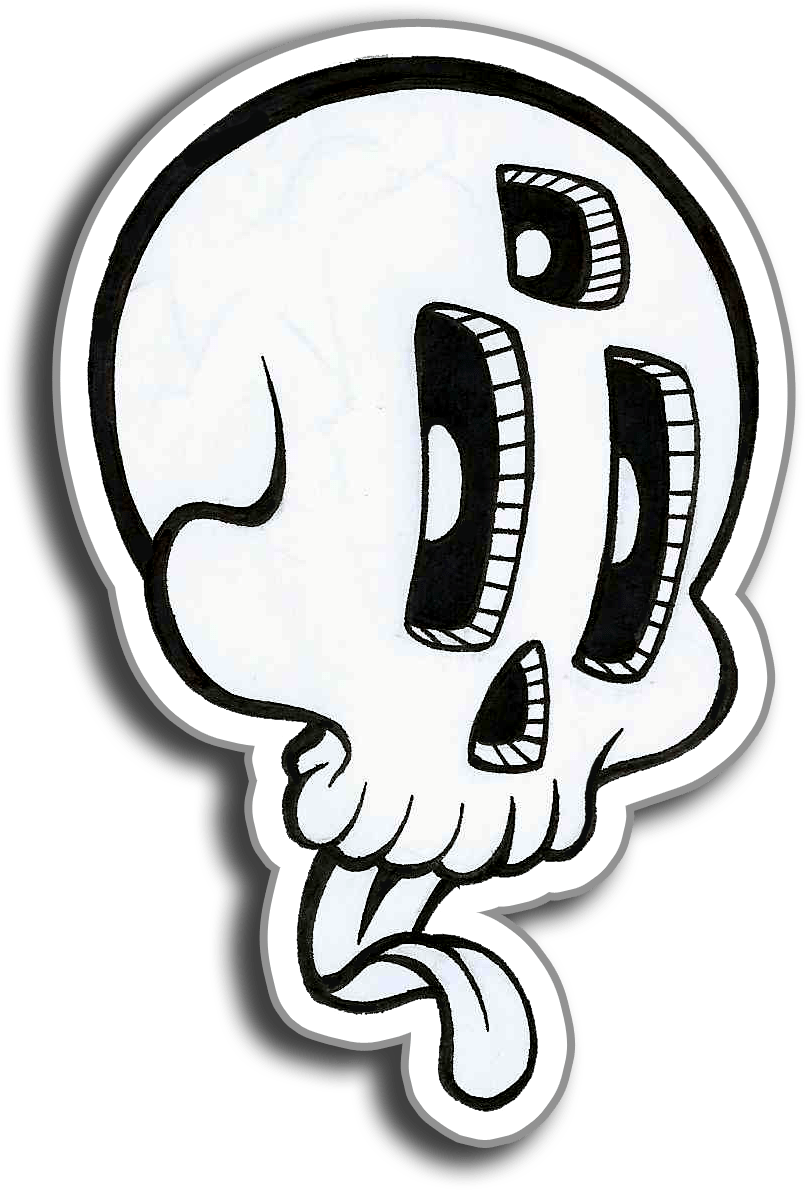 Skull Art Sticker Design PNG image