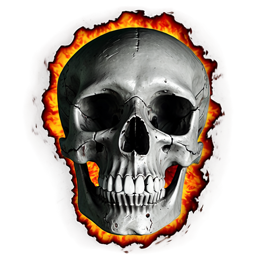 Skull Engulfed In Flames Png 06252024 PNG image