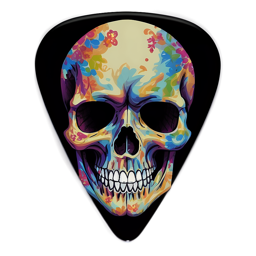 Skull Guitar Pick Art Png 06132024 PNG image