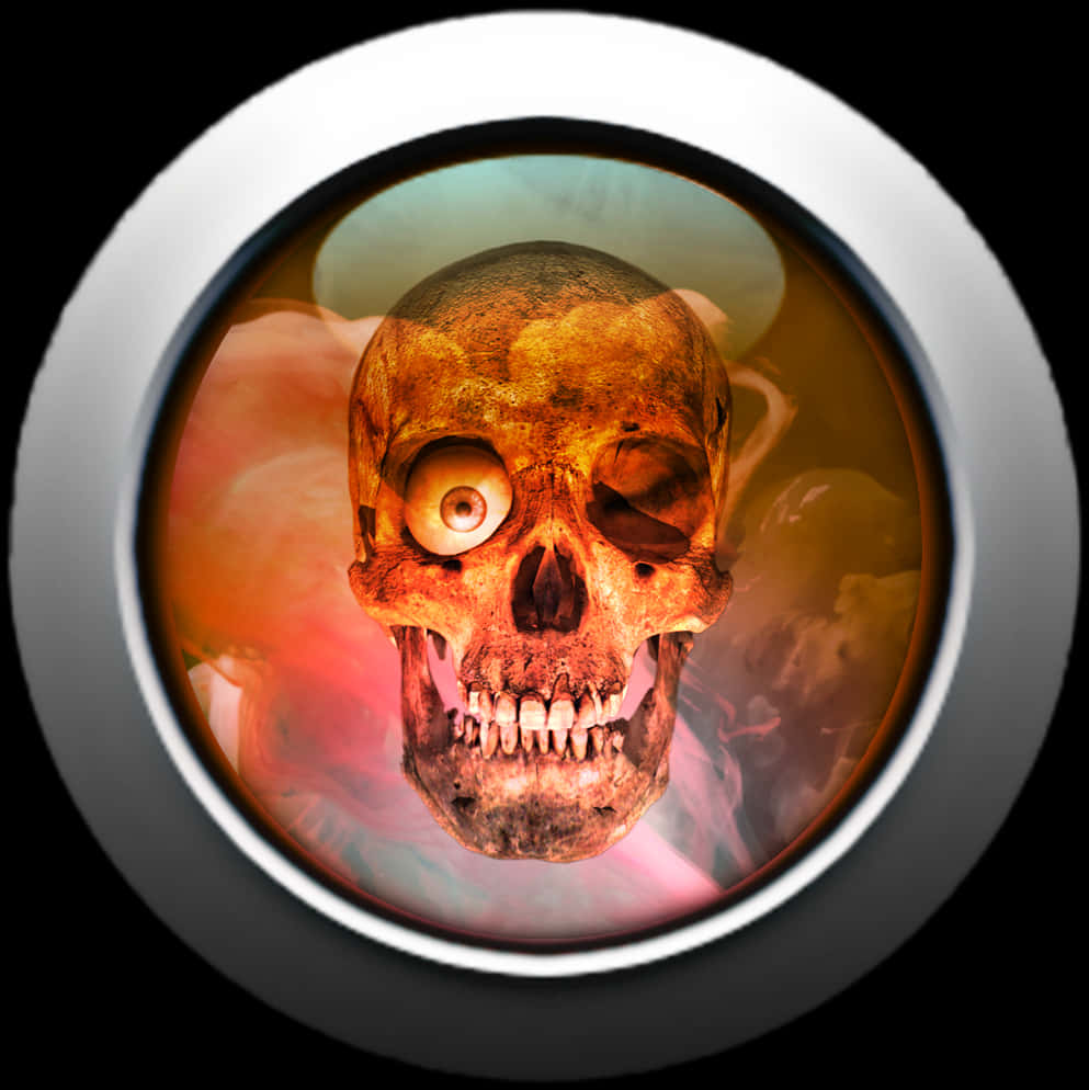 Skull_in_ Round_ Frame PNG image