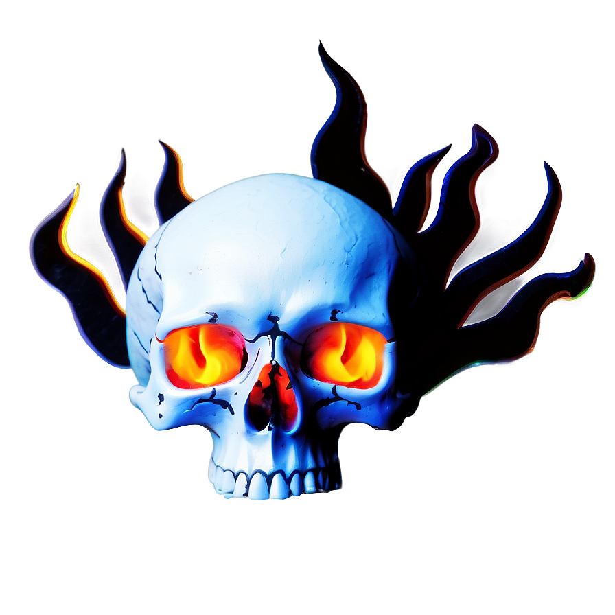 Skull With Flames Background Png 06252024 PNG image