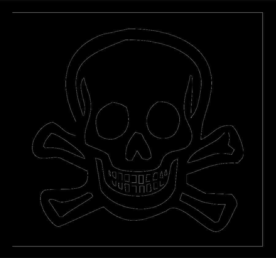 Skulland Crossbones Outline PNG image