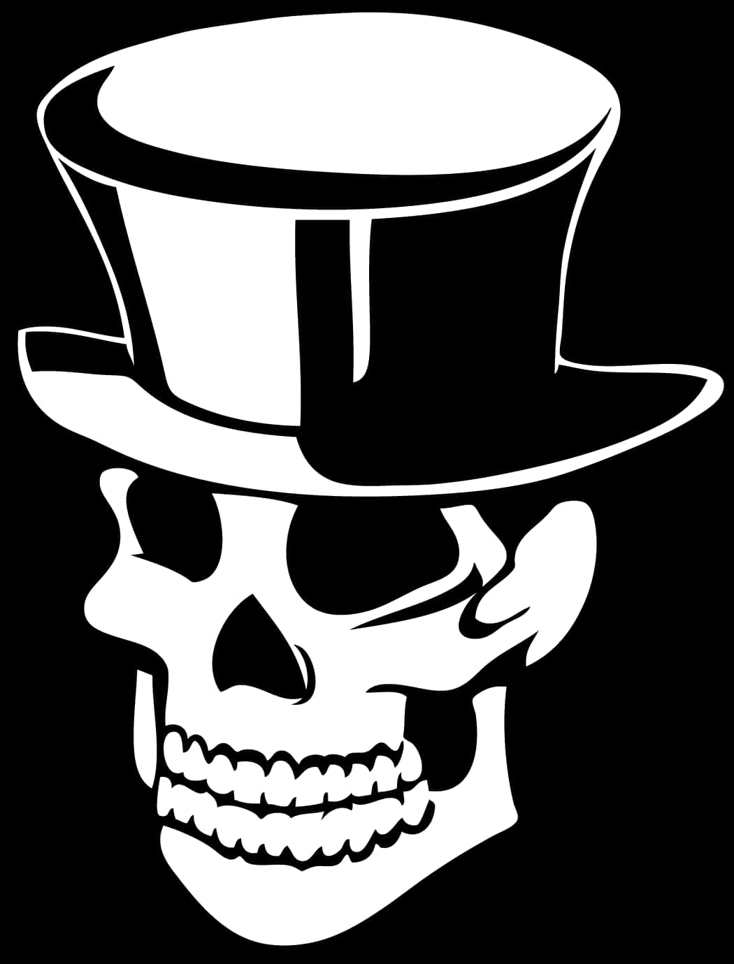Skullin Top Hat Graphic PNG image