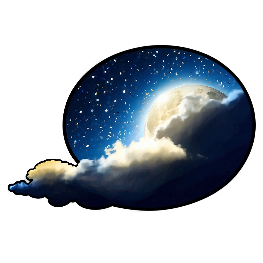 Sky With Stars And Moon Png 05032024 PNG image