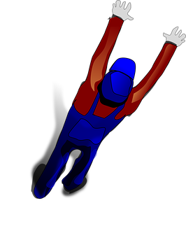 Skydiverin Blueand Red Suit PNG image