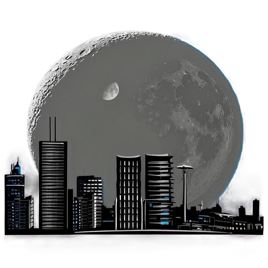 Skyline And Moon Png 17 PNG image