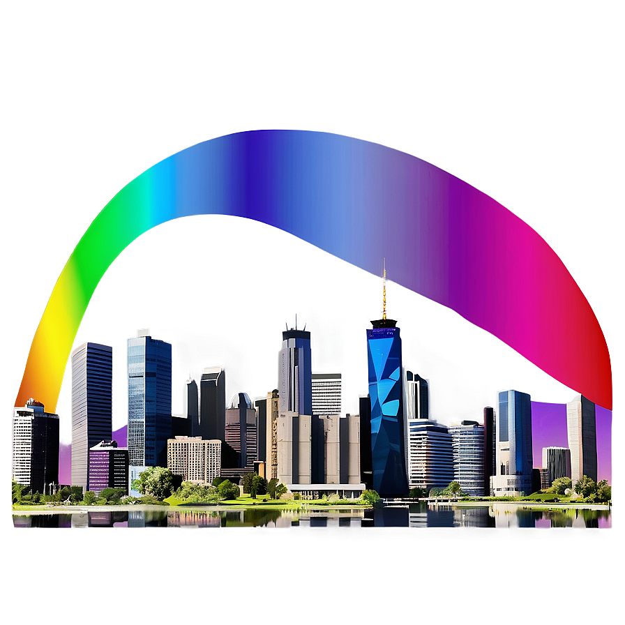 Skyline With Rainbow Png 06202024 PNG image