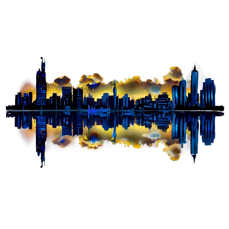 Skyline With Reflection Png Sbh15 PNG image