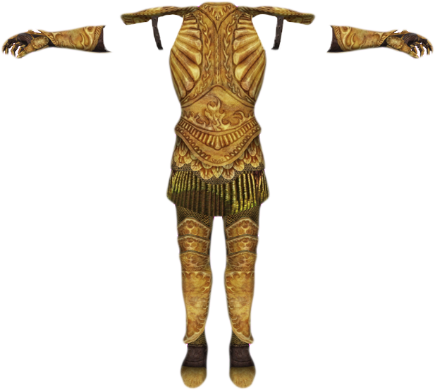 Skyrim Golden Armor Set PNG image