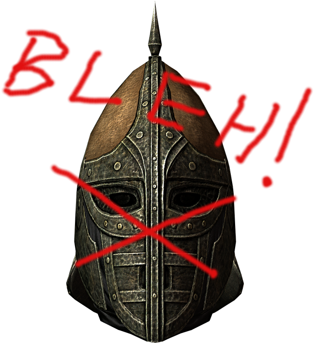 Skyrim Helmet Graffiti Defaced PNG image