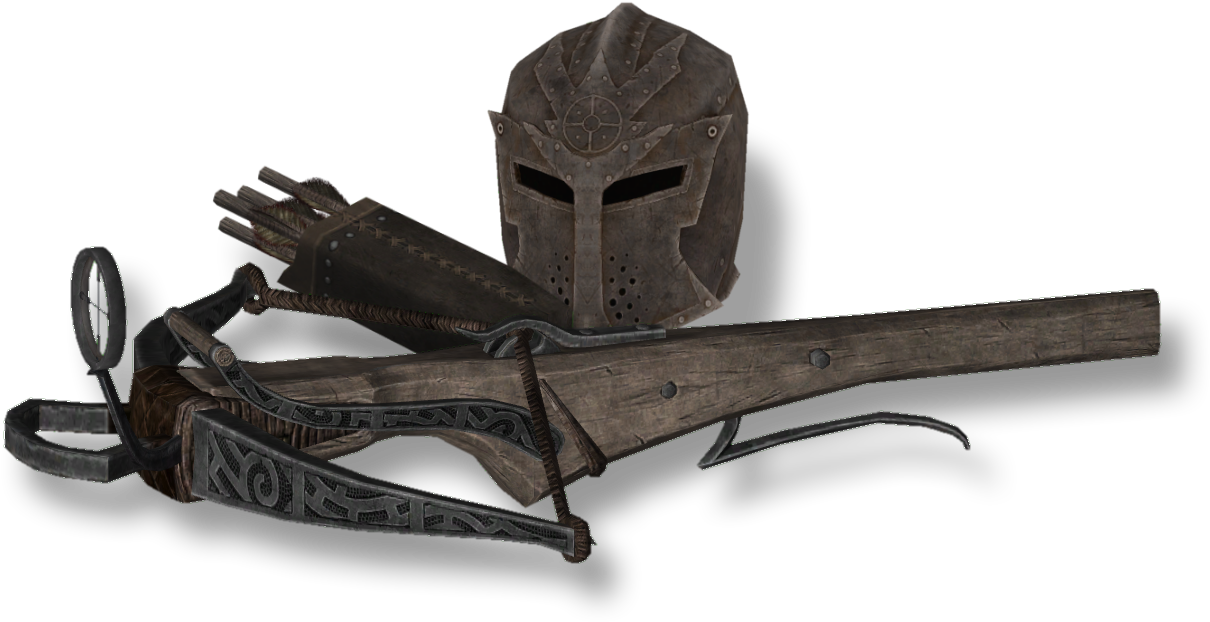 Skyrim Helmetand Weapons PNG image