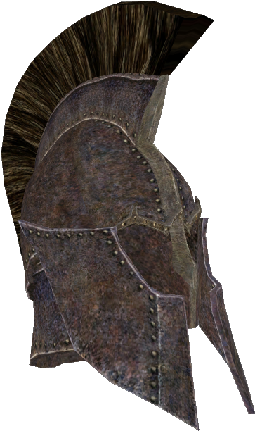 Skyrim Iron Helmetwith Horsehair Plume PNG image