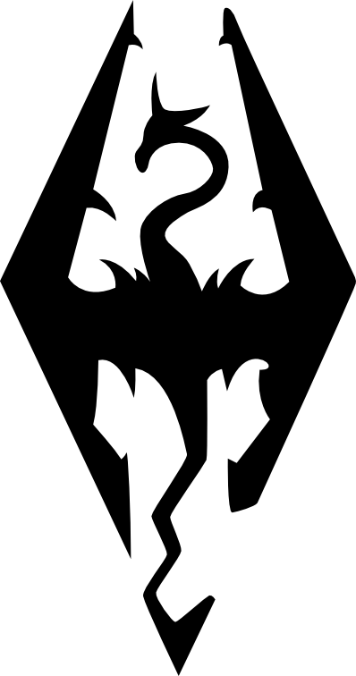 Skyrim Logo Black Dragon PNG image