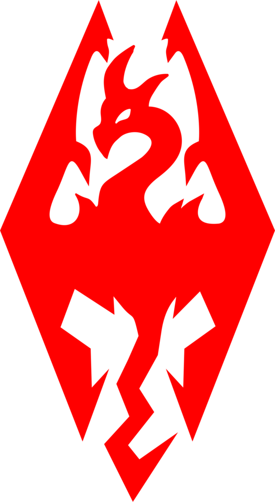 Skyrim Logo Redand Gray PNG image