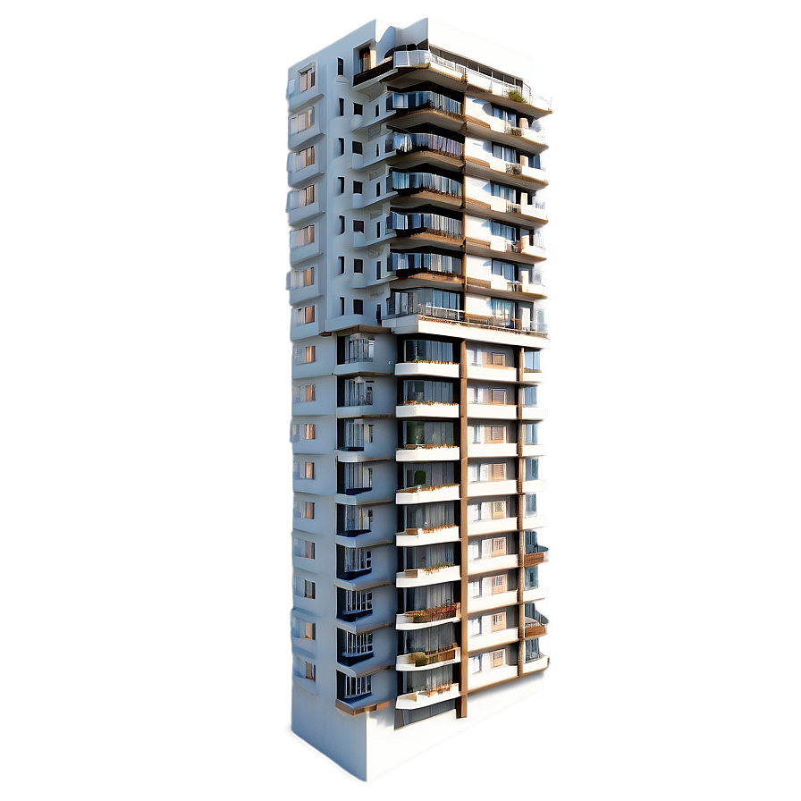 Skyscraper With Balconies Png Kex PNG image