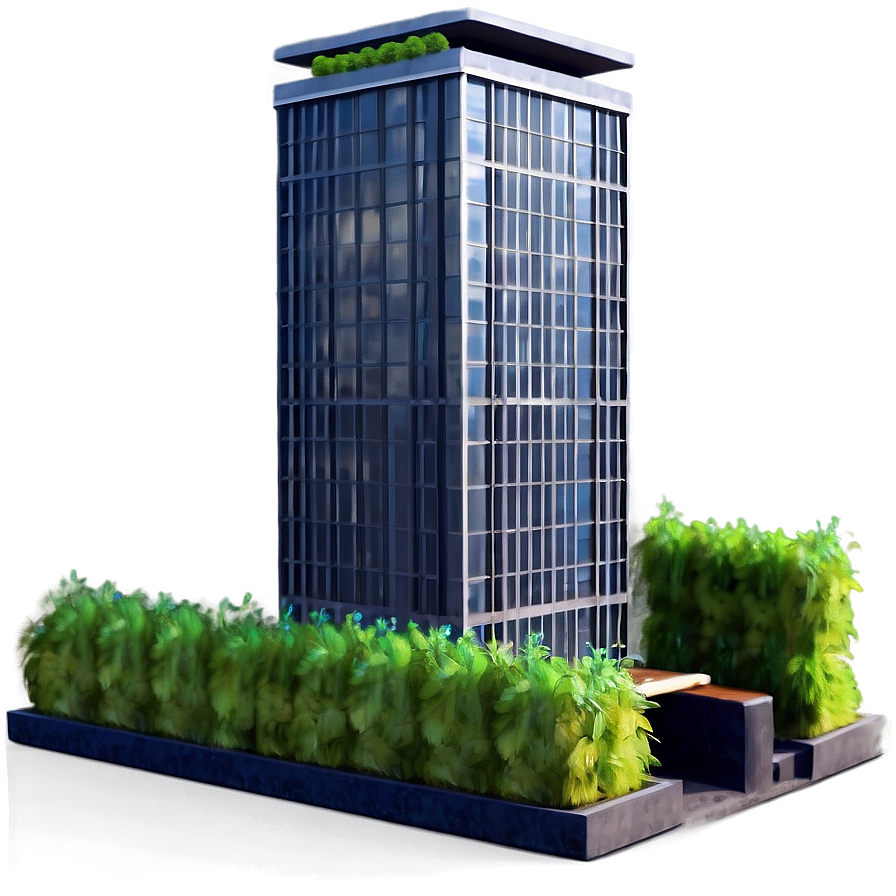 Skyscraper With Rooftop Garden Png 39 PNG image