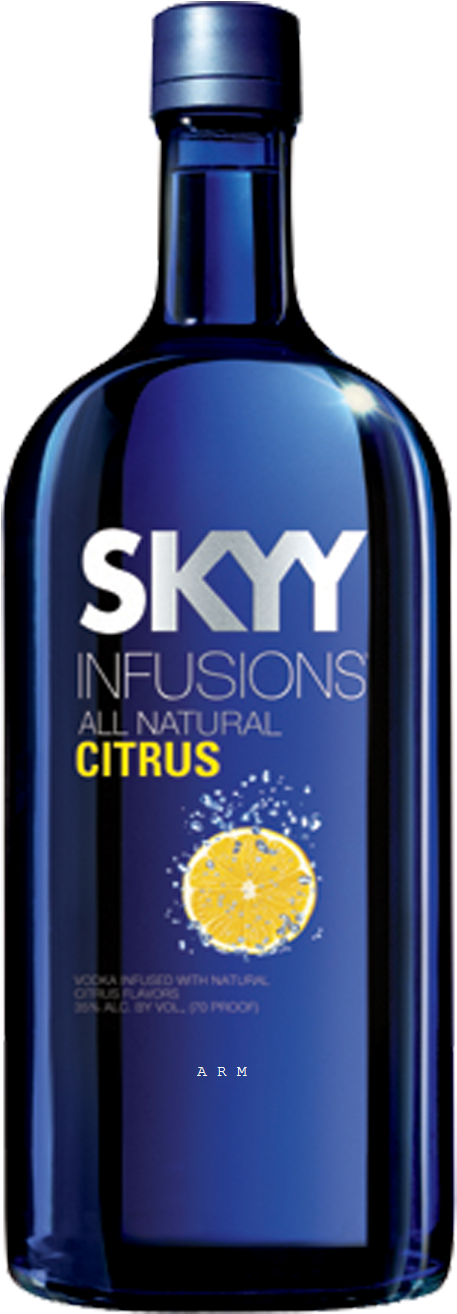 Skyy Infusions Citrus Vodka Bottle PNG image