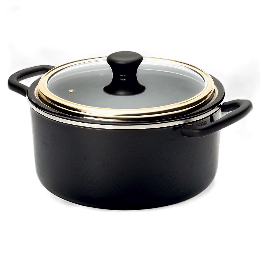 Sleek Black Cooking Pot Png 4 PNG image