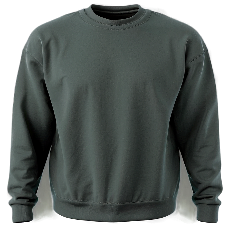 Sleek Black Crew Neck Sweatshirt Png 06272024 PNG image