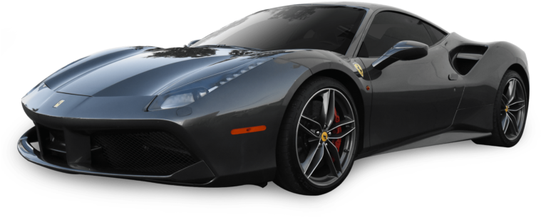 Sleek Black Ferrari Supercar PNG image