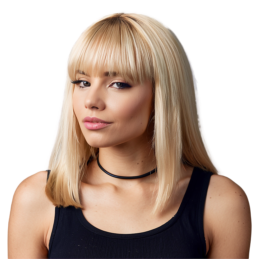 Sleek Blonde Bangs Design Png Juf PNG image