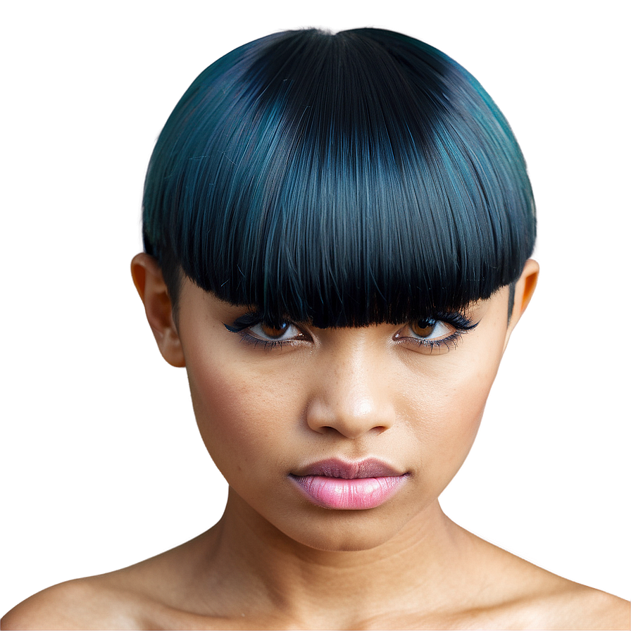 Sleek Bowl Haircut Design Png Jrc PNG image