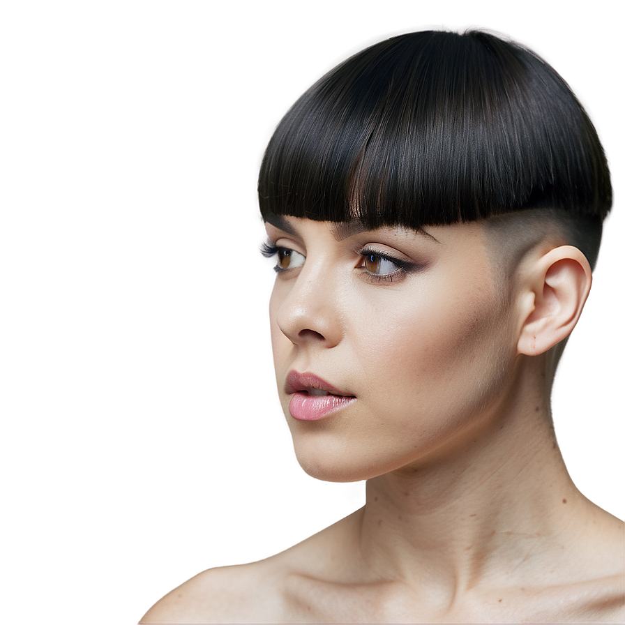 Sleek Bowl Haircut Design Png Uff PNG image