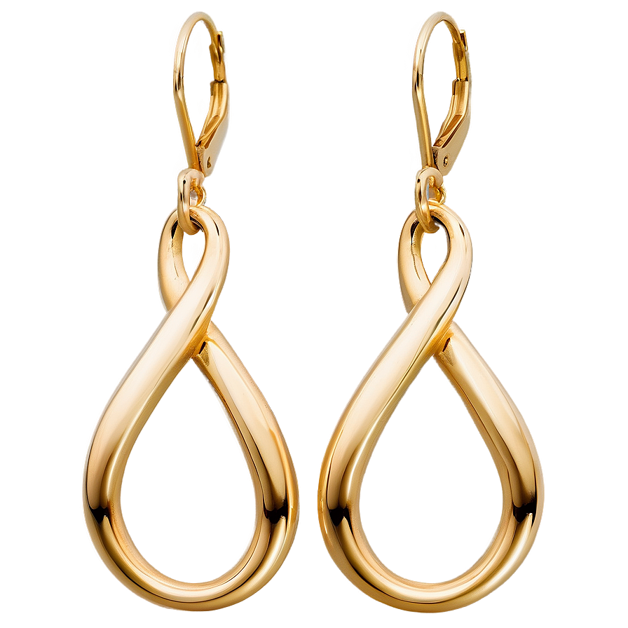 Sleek Gold Infinity Earrings Png 06262024 PNG image