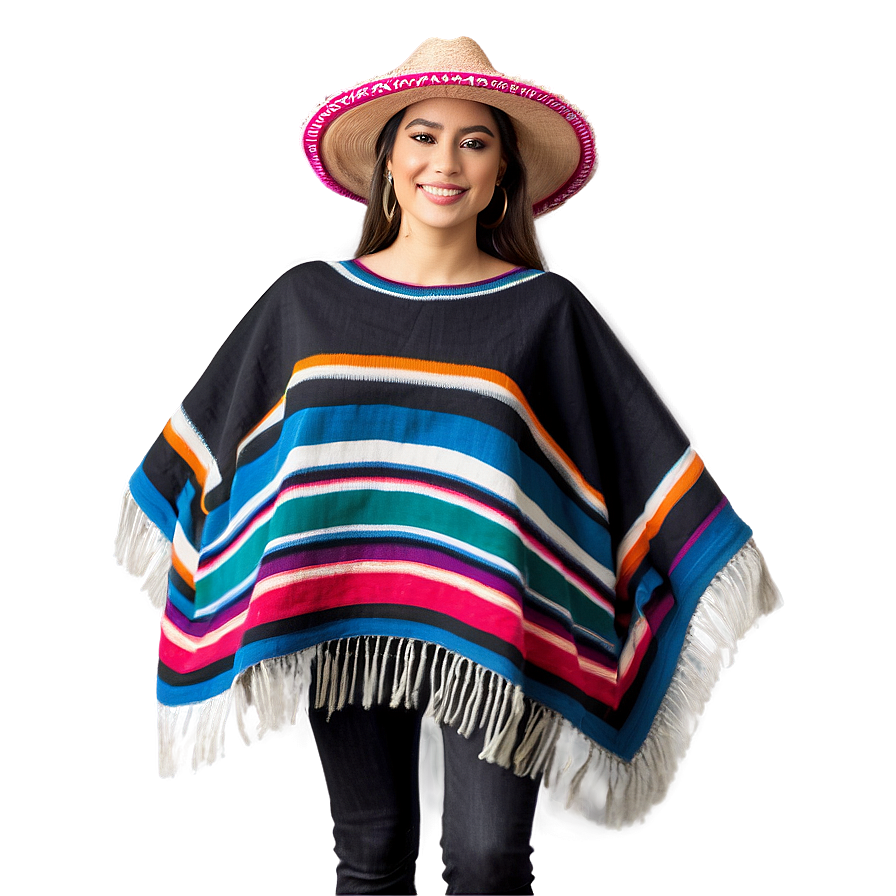 Sleek Mexican Poncho Graphic Png 06282024 PNG image