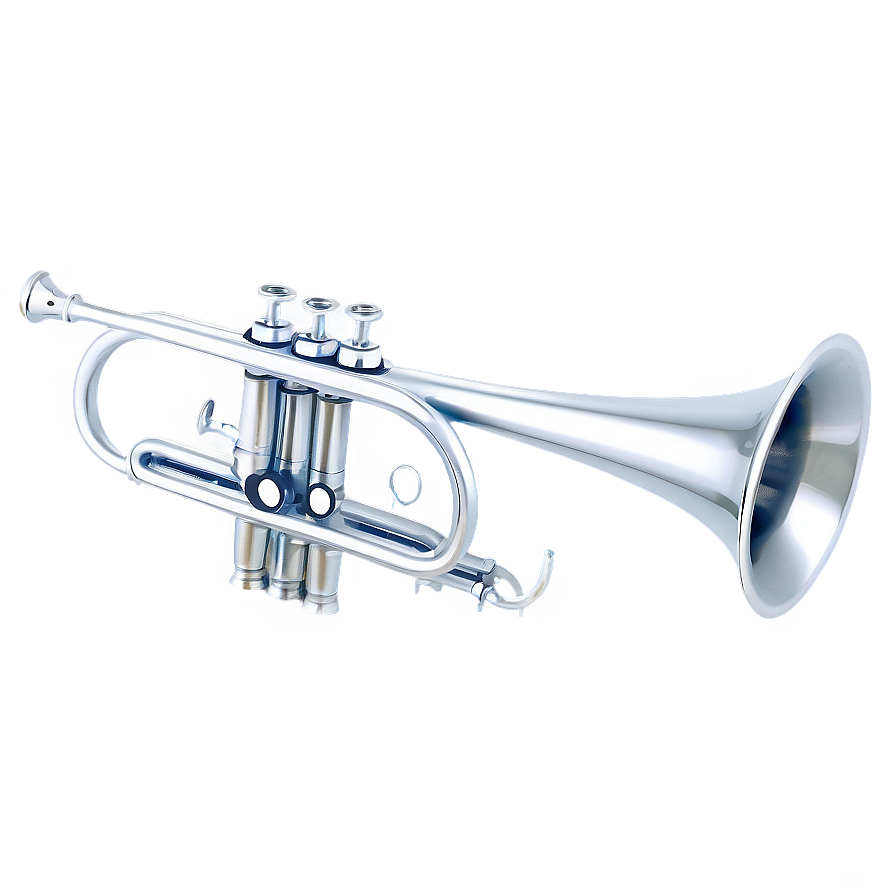 Sleek Silver Trumpet Png 05242024 PNG image