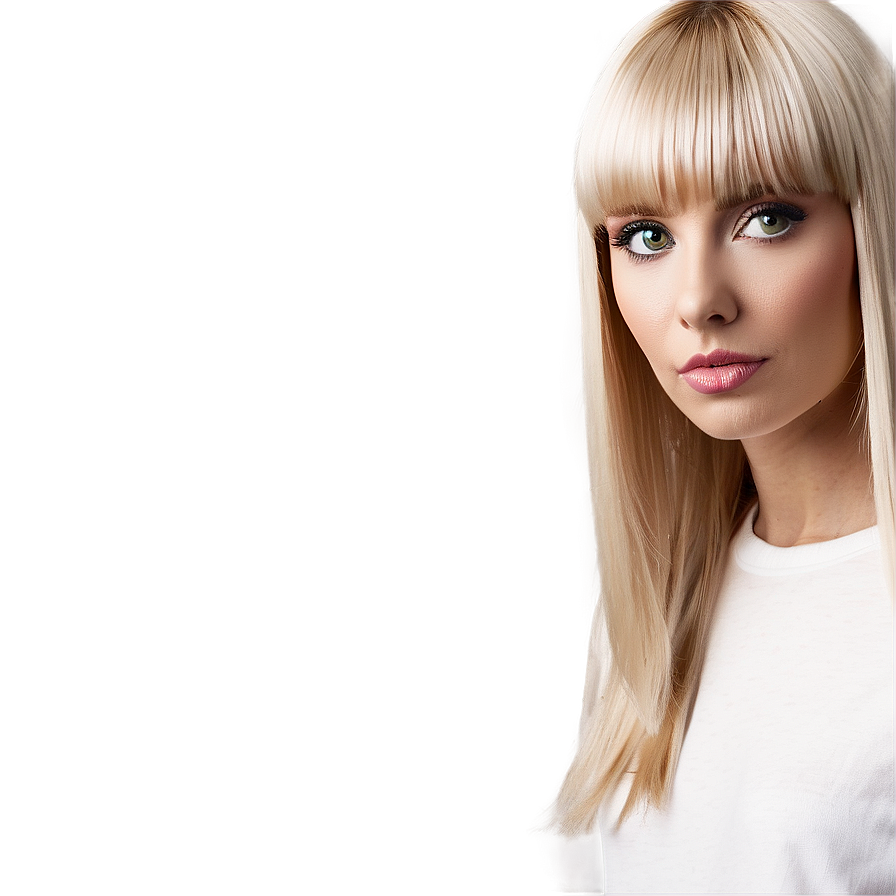 Sleek Straight Blonde Bangs Png 06282024 PNG image