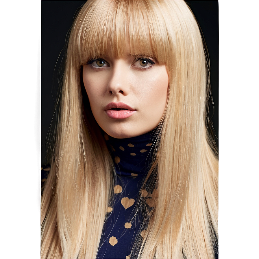 Sleek Straight Blonde Bangs Png 06282024 PNG image