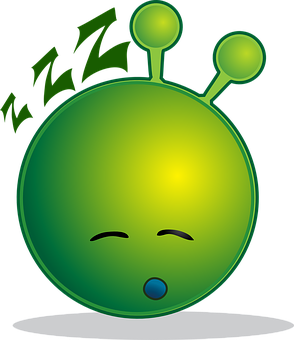 Sleeping Alien Emoji Illustration PNG image