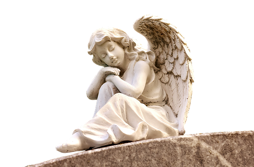 Sleeping Angel Statue PNG image