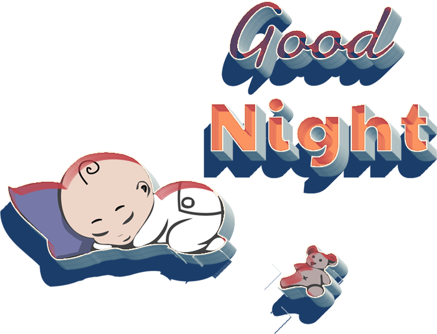 Sleeping Babyand Toys Good Night PNG image