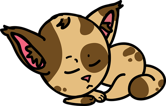 Sleeping Cartoon Cat PNG image
