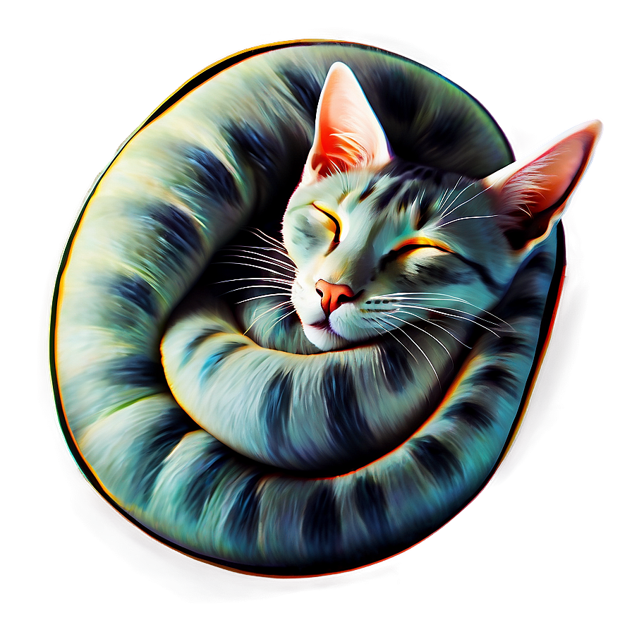 Sleeping Cat Art Png B PNG image