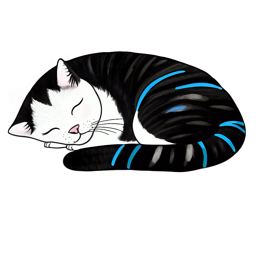 Sleeping Cat Art Png D PNG image