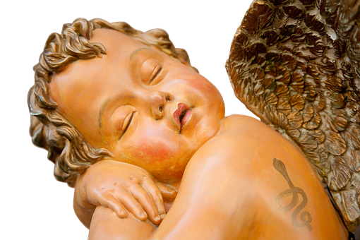 Sleeping Cherub Angel Sculpture PNG image