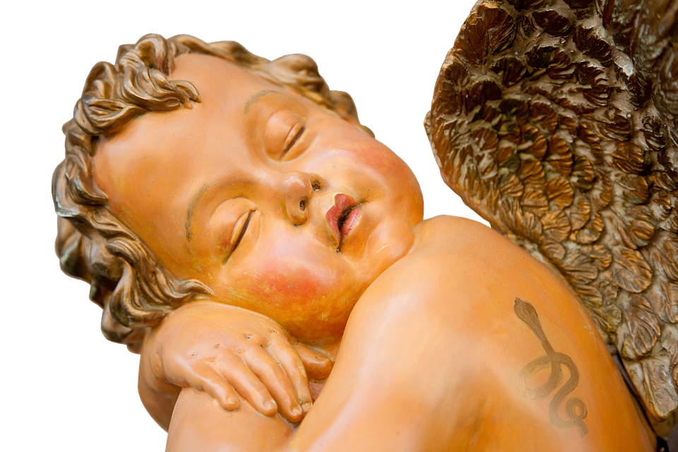 Sleeping Cherub Sculpture PNG image