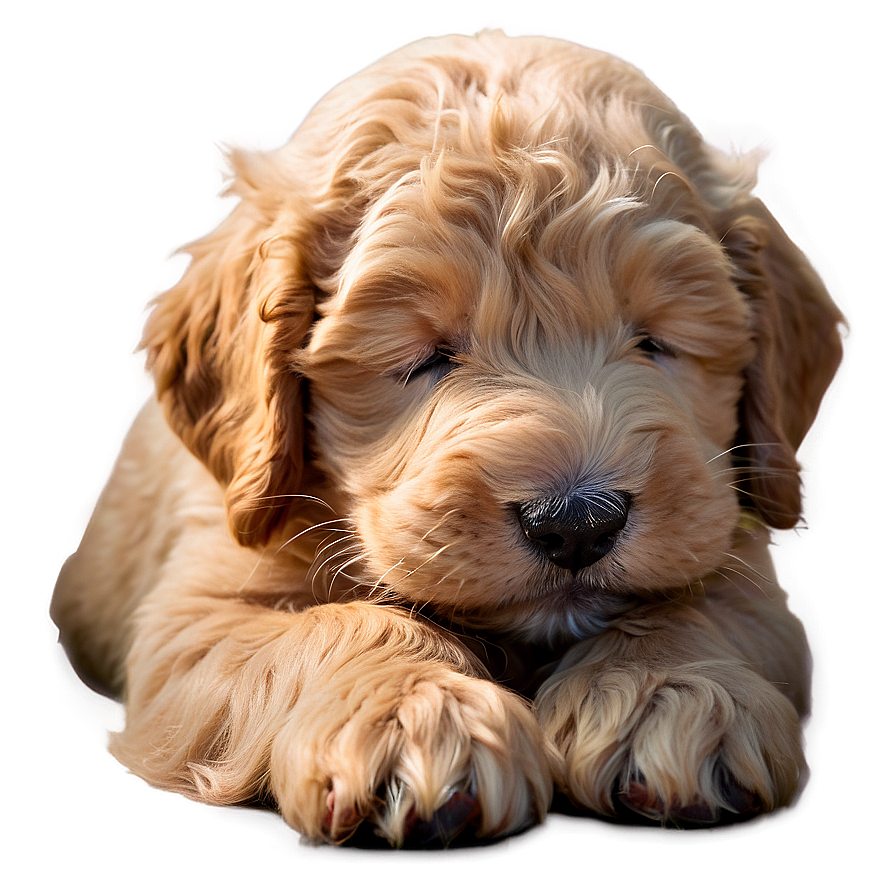 Sleeping Goldendoodle Puppy Png Udx PNG image