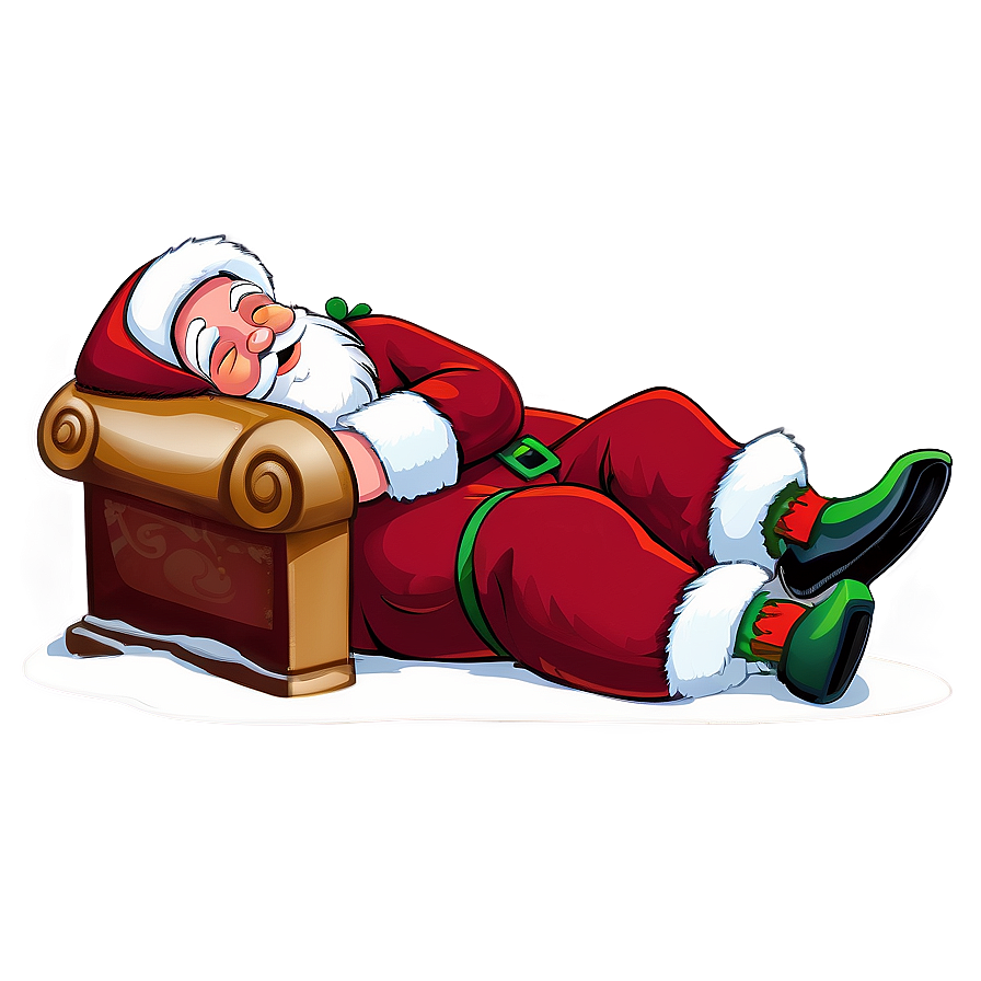 Sleeping Santa Cartoon Png 06282024 PNG image